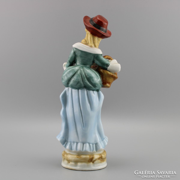 Nő porcelán szobor, régi vintage szobor