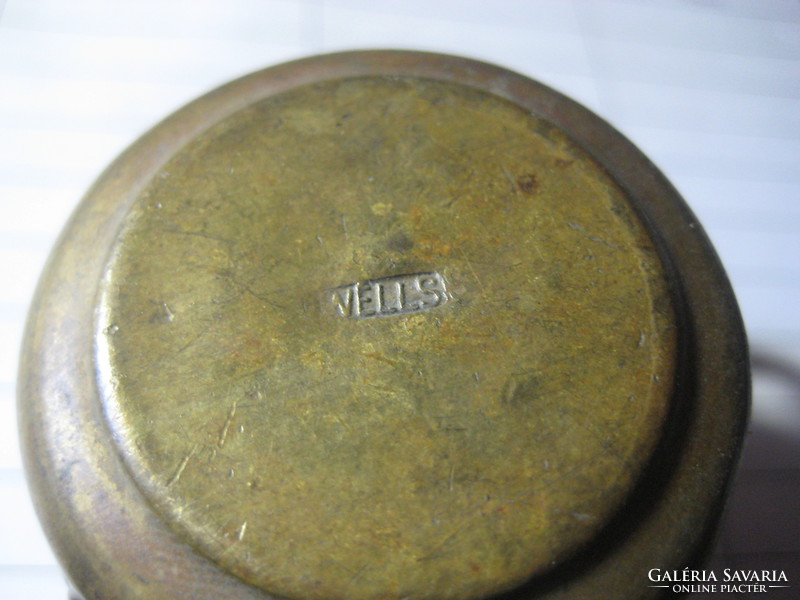 Marked Wells, openwork copper cup holder 4.5 x 4 cm