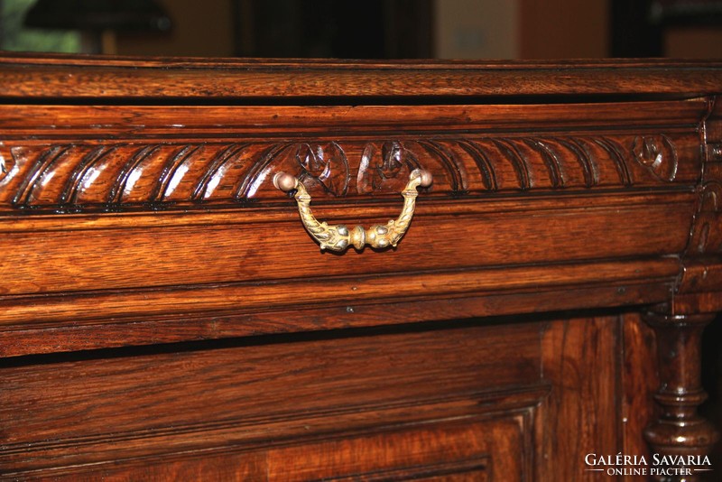 Pewter carved chest of drawers