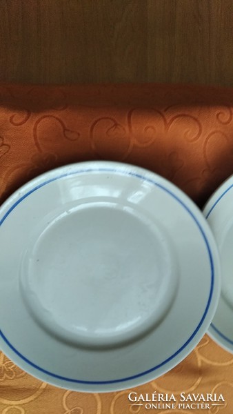 Retro Zsolnay kék csíkos 23 cm tányér párban