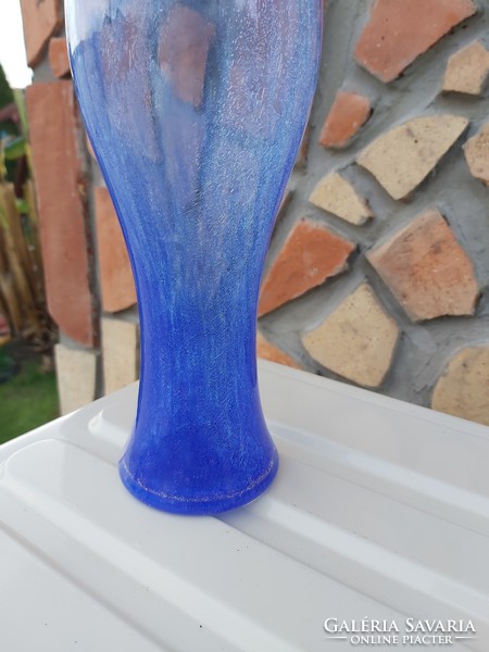 Beautiful color blue cracked veil glass veil Carcagi berek bath glass vase collectors