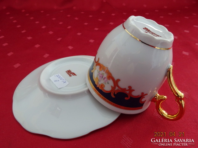 Czechoslovak porcelain antique coffee cup + placemat, czecho brand. He has!