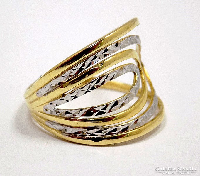 Yellow and white gold ring without stones (zal-au95392)