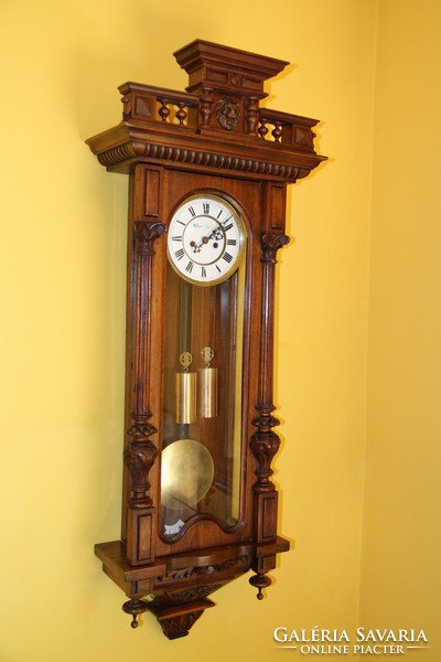 Old German antique glass wall clock 120 cm