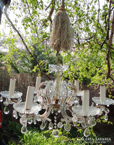 Beautiful crystal, glass chandelier antique, Maria Theresa style