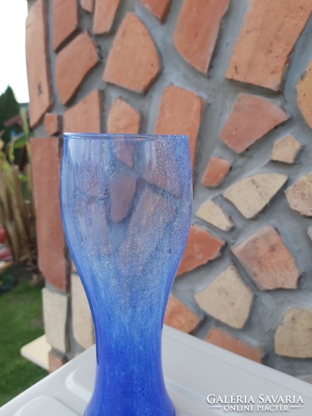 Beautiful color blue cracked veil glass veil Carcagi berek bath glass vase collectors