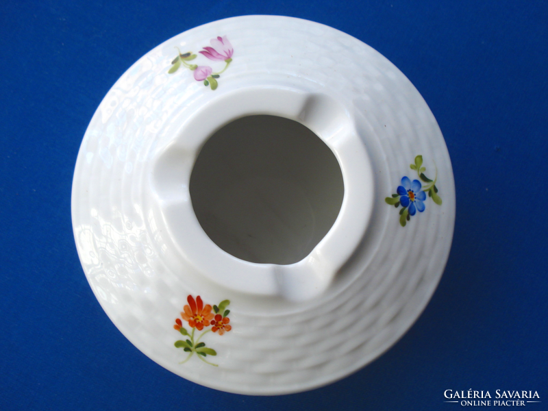 Különleges, Herendi stílusú fedeles porcelán hamutál