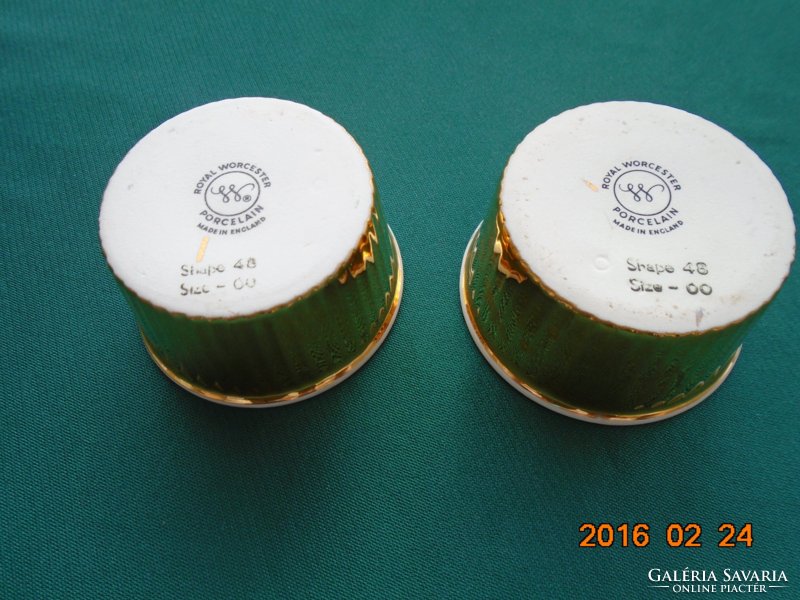 Royal Worcester gold enamel souffle (inflated) form 2 pcs