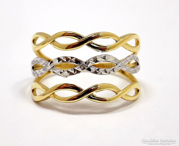 Kő nélküli sárga-fehér arany gyűrű (ZAL-Au95394)