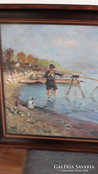 Újváry Ignác (1860-1927) Rév melletti halászat 1917.