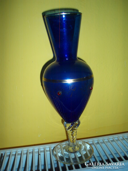 Antik kék üvegváza