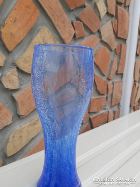 Beautiful color blue cracked veil glass veil Carcagi berek bath glass vase collectors