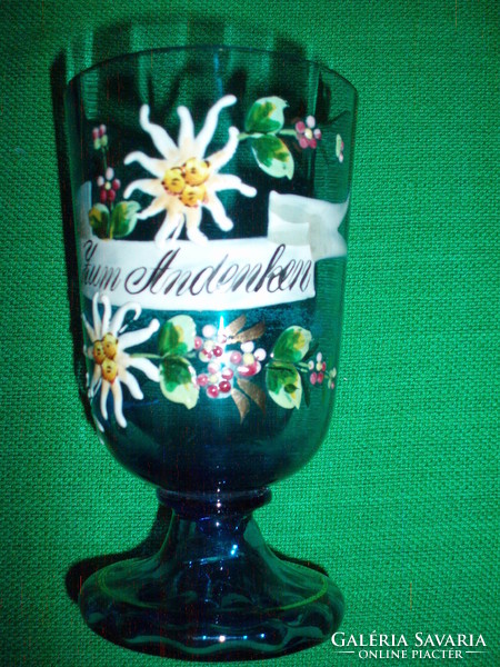 Antique small glass commemorative cup