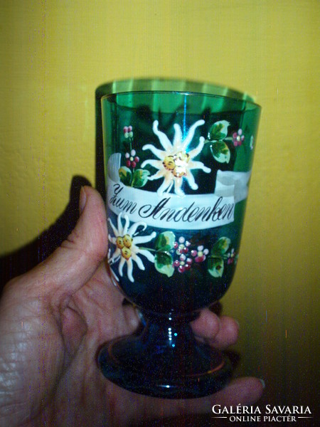 Antique small glass commemorative cup