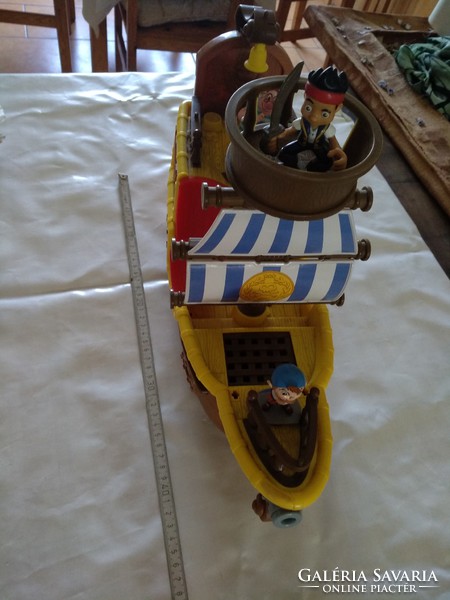 Disney mattel large pirate ship with 3 figures, negotiable