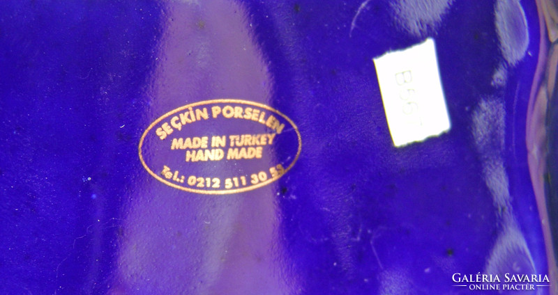 B567 Seckin török kobaltkék aranyozott bonbonier - hibátlan szép állapotban