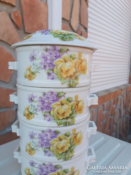 Beautiful rare antique violet yellow rose food barrel food collector piece nostalgia antique