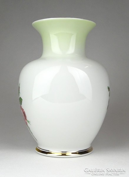 1D913 Régi virágdíszes Hollóházi porcelán váza 17 cm