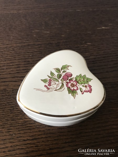 Angol szív alakú ékszertartó porcelán