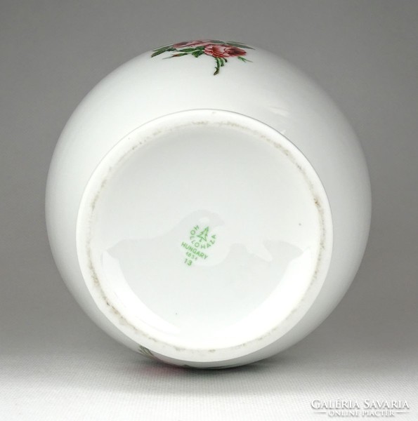 1D913 Régi virágdíszes Hollóházi porcelán váza 17 cm