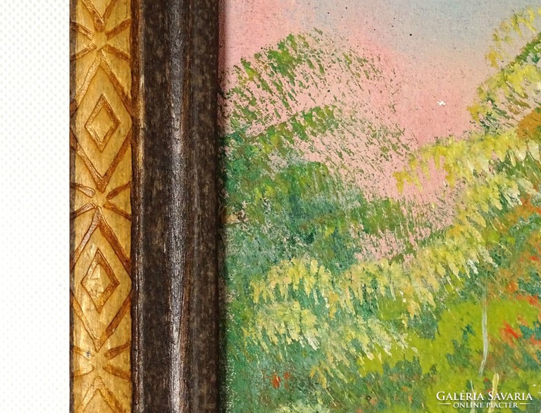 1D926 XX. századi festő : Vízparti táj gólyával