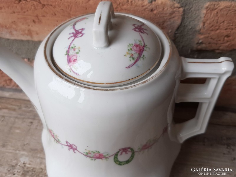 Porcelán bidermeier teás kancsó nagy méretű