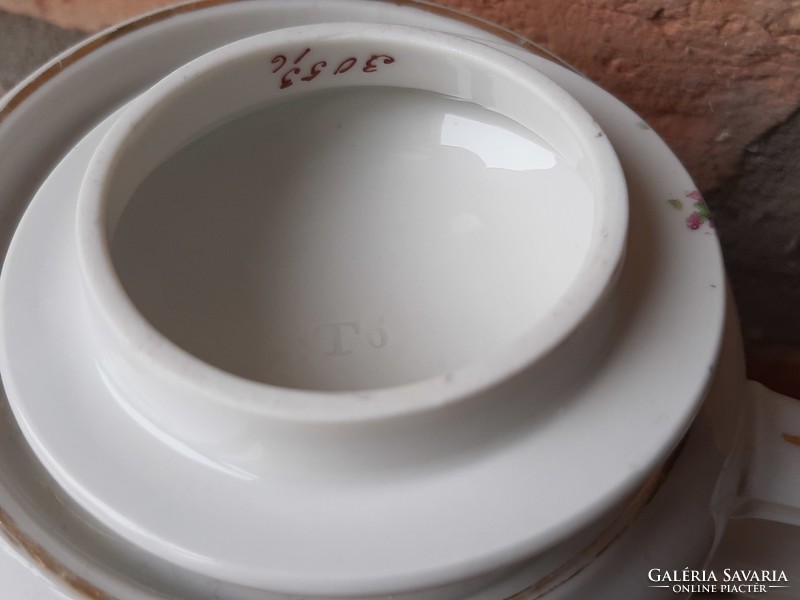 Porcelán bidermeier teás kancsó nagy méretű