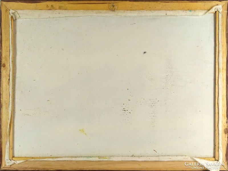 1D942 XX. századi festő : Vízparti táj faházzal
