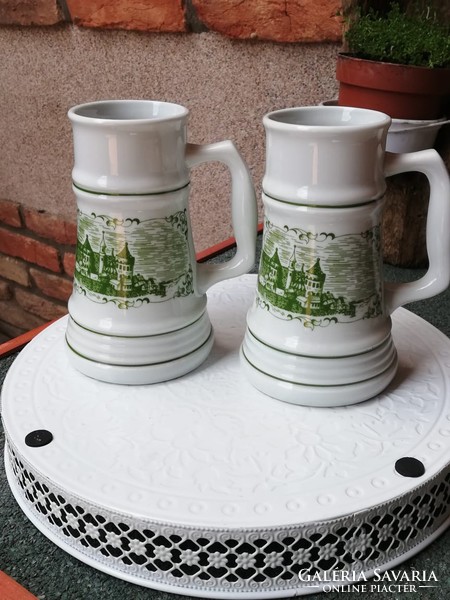 Lowland porcelain beer mug with inscription 7 dl