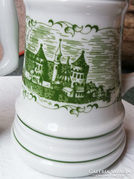 Lowland porcelain beer mug with inscription 7 dl
