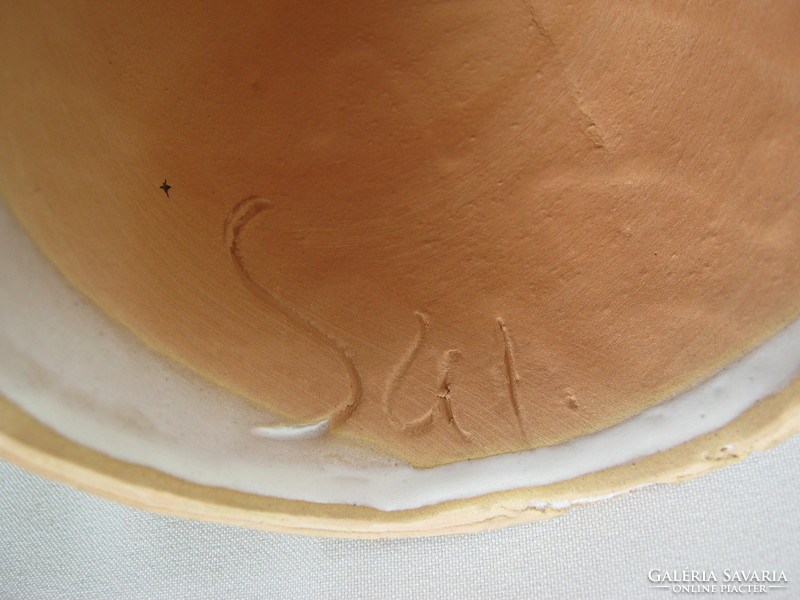 Marked ceramic shepherd with Puli dog