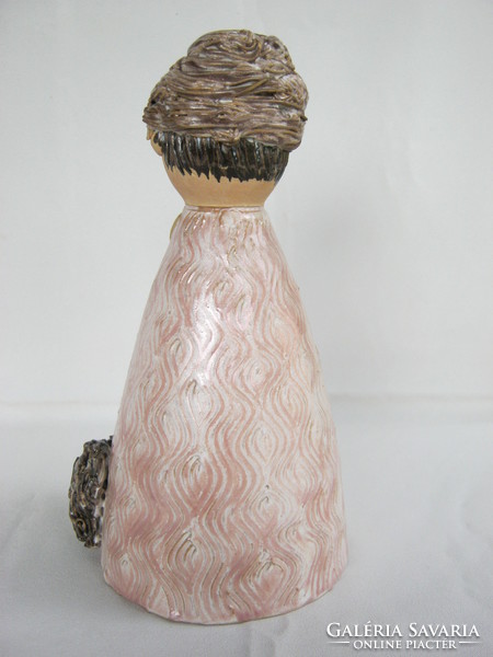 Marked ceramic shepherd with Puli dog