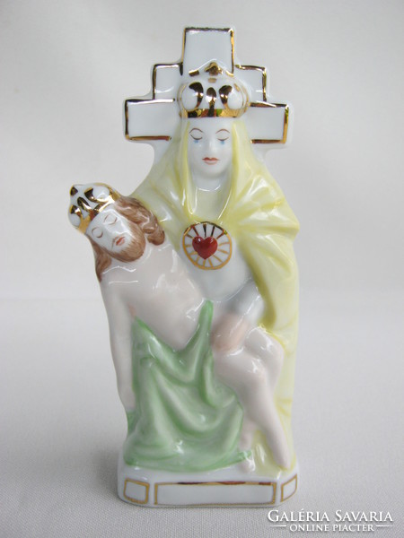 Hollóházi porcelán Pieta Szűzanya Jézussal