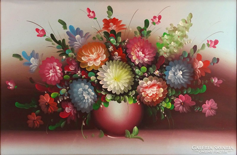1D958 XX. századi festő : Asztali virágcsendélet