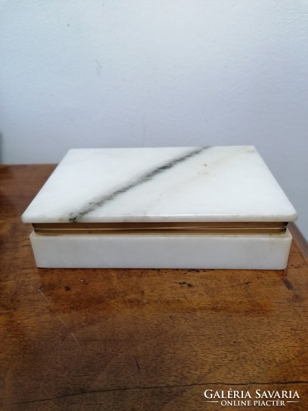 Marble jewelry box with copper closure