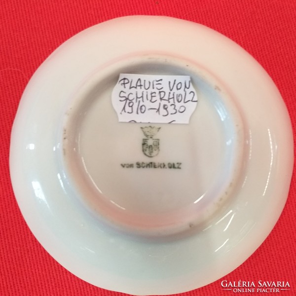German, germany plaue von schierholz putto, angel pattern porcelain bowl, offering 8 cm