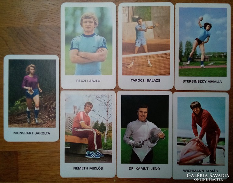 Kártyanaptárak, sportolók, 1970-1979