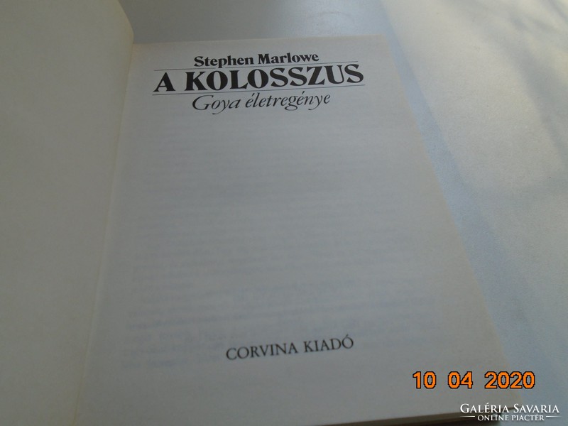 Stephen Marlowe: The Goya Novel of the Colossus, Corvina, 1984