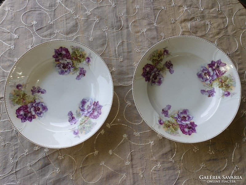 Old beaded violet plates
