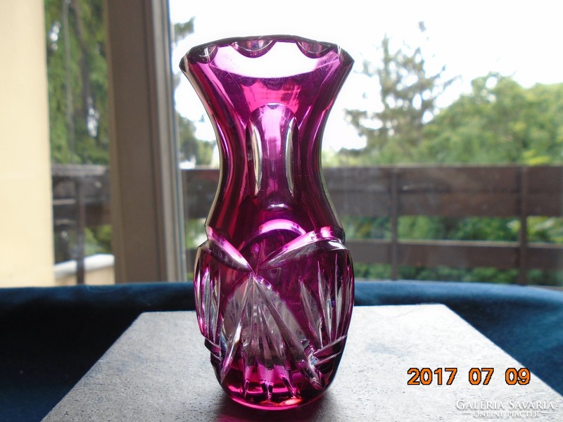 Amethyst crystal glass thick-walled polished small vase