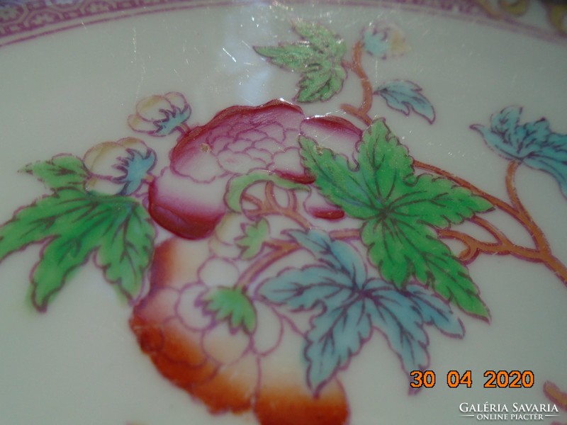 1850 MINTON kézzel festett tál INDIAN TREE mintával porcelánba nyomott jelzéssel,kézi számozással