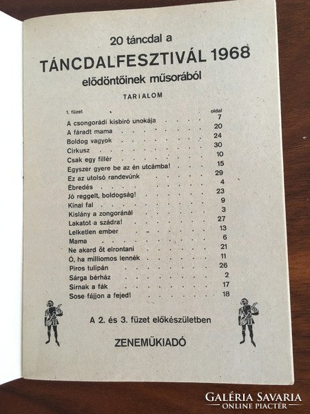 MRT Táncdalfesztivál: 20 táncdal a Táncdalfesztivál 1968 elődöntőinek műsorából 1./3. füzet