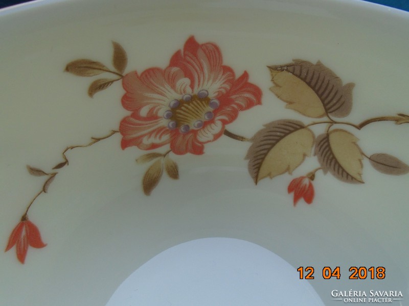 AUGARTEN jelzéssel,festményszerű virággal belsejében, teás csésze alátéttel
