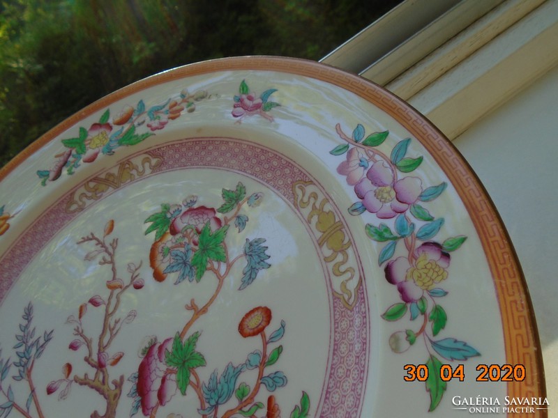1850 MINTON kézzel festett tál INDIAN TREE mintával porcelánba nyomott jelzéssel,kézi számozással