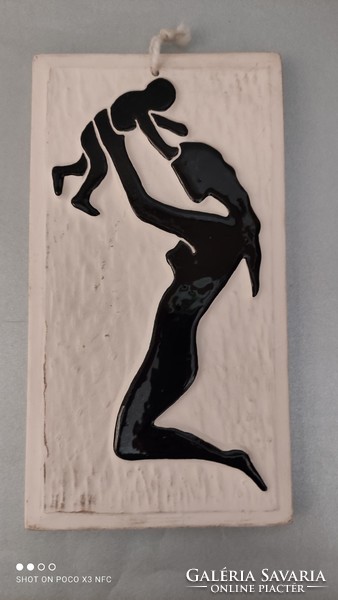 Extremely rare! Robert Loiseleur motherhood ceramic wall ornament wall picture