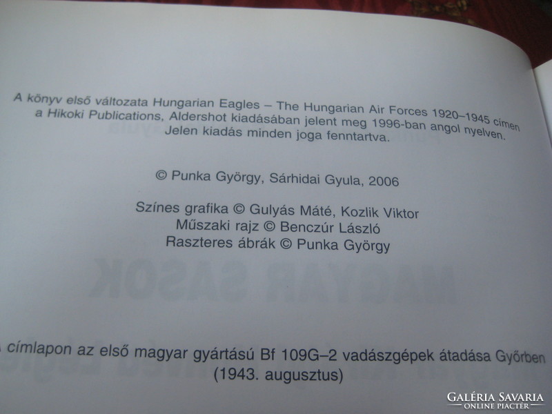 MAGYAR  SASOK  ,  Punka Gy. -Sárhida    A Magyar Királyi Hv. Légierő 1925-1945