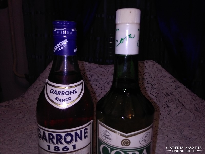 Két üveg retro bontatlan vermouth - Garrone, Cora - együtt