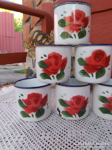 Beautiful floral rose enamel mug mugs nostalgia piece peasant village decoration