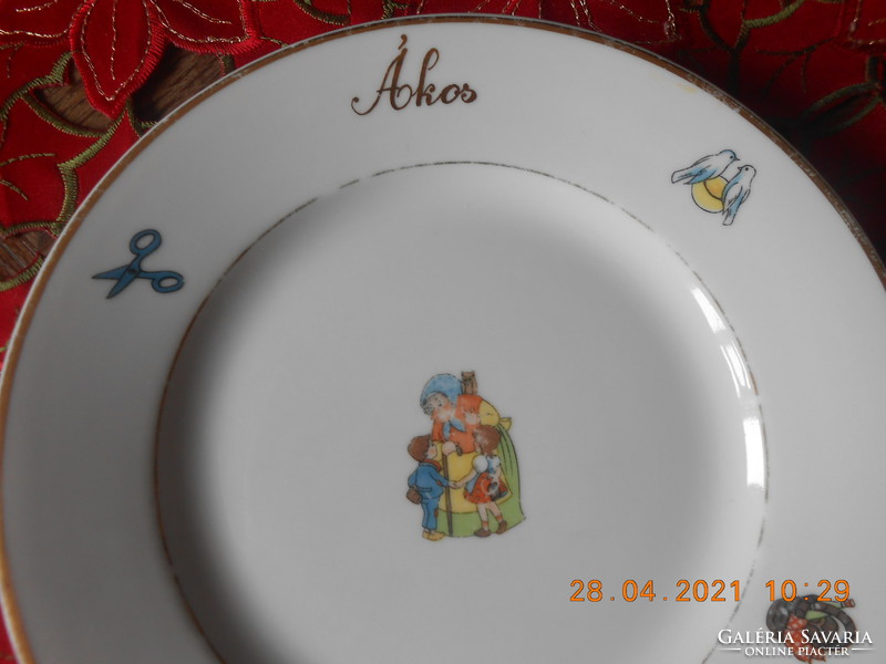 Zsolnay fairy tale pattern, children's flat plate
