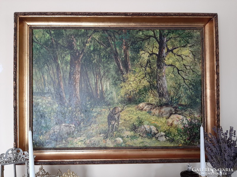 Vègh Gyula olaj- vàszon erdőrèszlet 112 x 82 cm